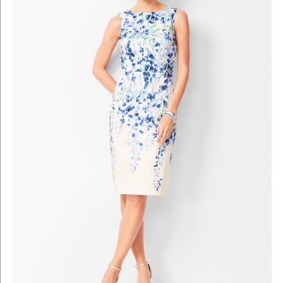 Talbots Pastel Floral Sheath Dress 8P - Picture 5 of 8